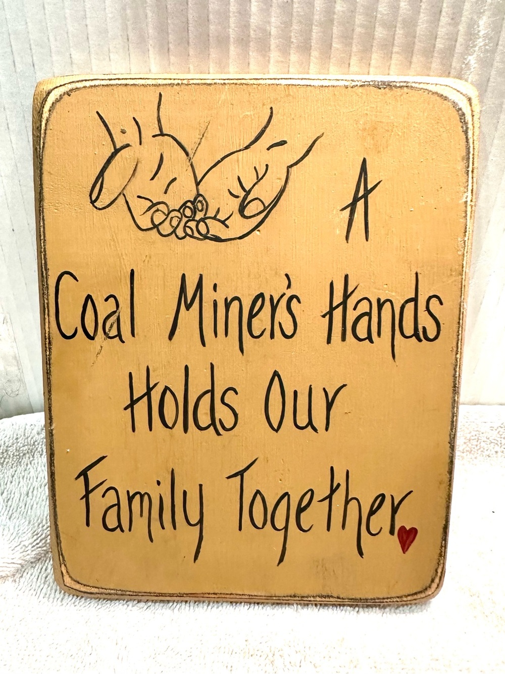 Vintage Coal Miner's Hands Holds Our Family Together Wall Decor - 5.5x7